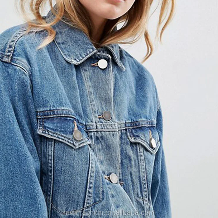 Annie Wear Collared Neck Double Placket Denim Jacket
