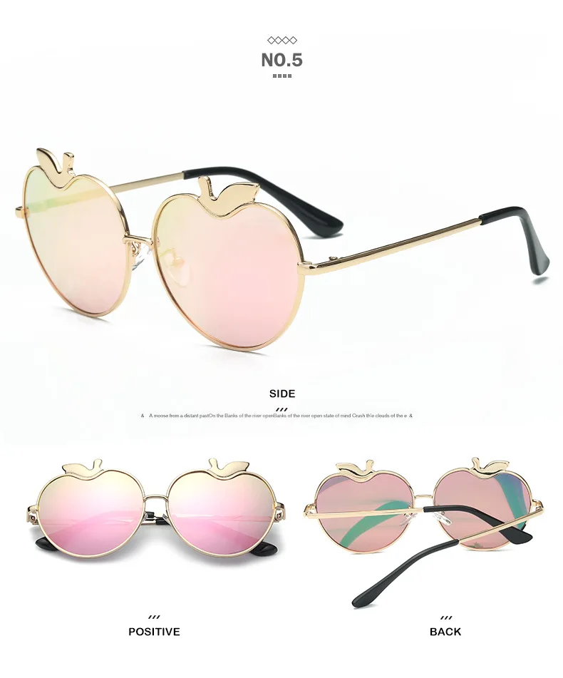 17 New Apple Shaped Sunglasses Women Fashion Love Eyewear Ladies Street Sun Glasses Antiuv