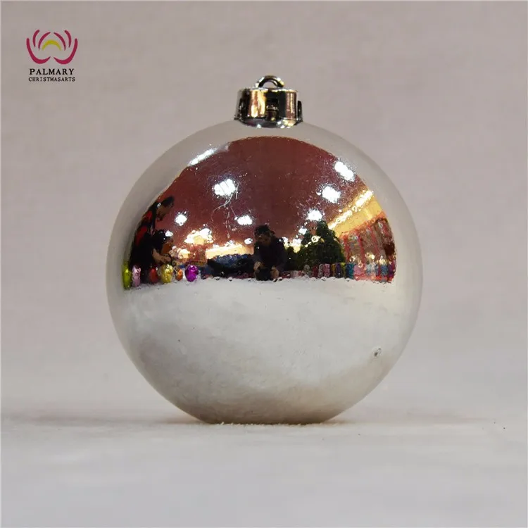 Mirror Plastic Christmas Ornaments Silver Luxury Christmas Baubles