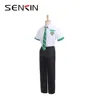 2018 malaysia pattern school uniform short sleeve shirt and long pant with tie