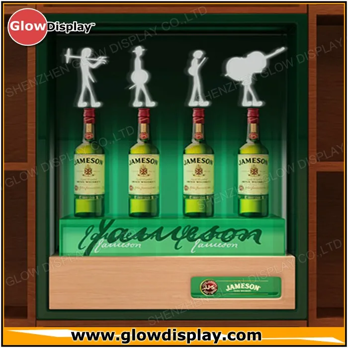 Factory Led Lighted Wooden Whiskey Bottle Display Case Buy Jameson