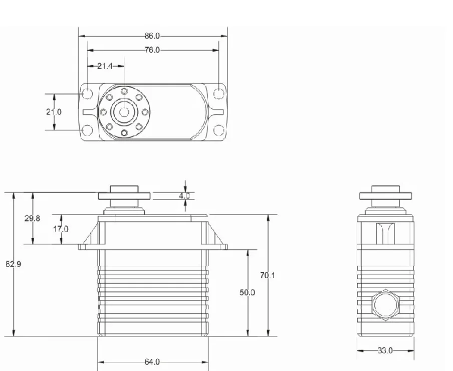 Spx Servo B100mg 100kg 180 Degree High Torque Brushless Servo Motor 12v Full Metal Industrial