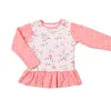 Wholesale Monogrammed Polakdot Long Sleeves Ruffled Rash Guard