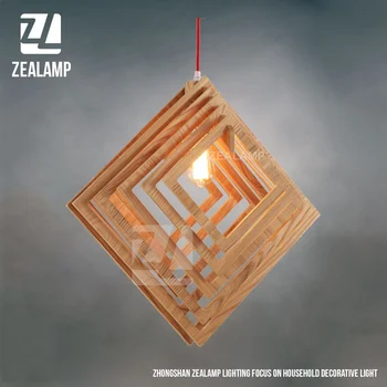 Nordic Creative Brief Wooden Pendant Lamps Square Shape Living Room Nordic Creative Brief Wooden Pendant Lamps Square Shape Living Room Bedroom Lighting Fixtures Holiday Christmas