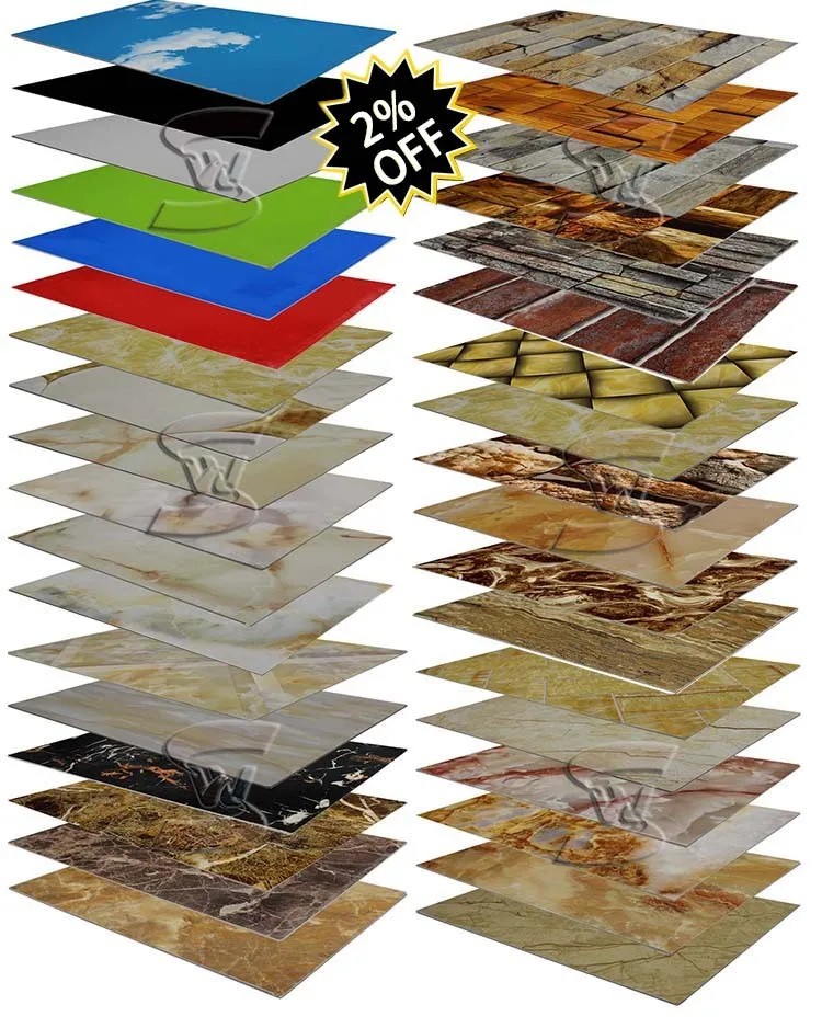 Factory Price 4x8 Pvc Plastic Sheets Door Panels / Decorative Stone