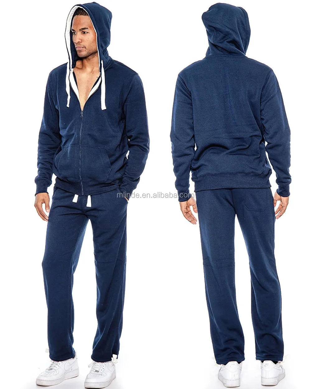 blue and white sweatsuit