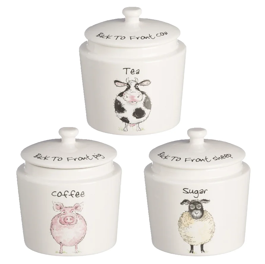 Morden White Ceramic Kitchen Food Storage Jar Containers With Airtight