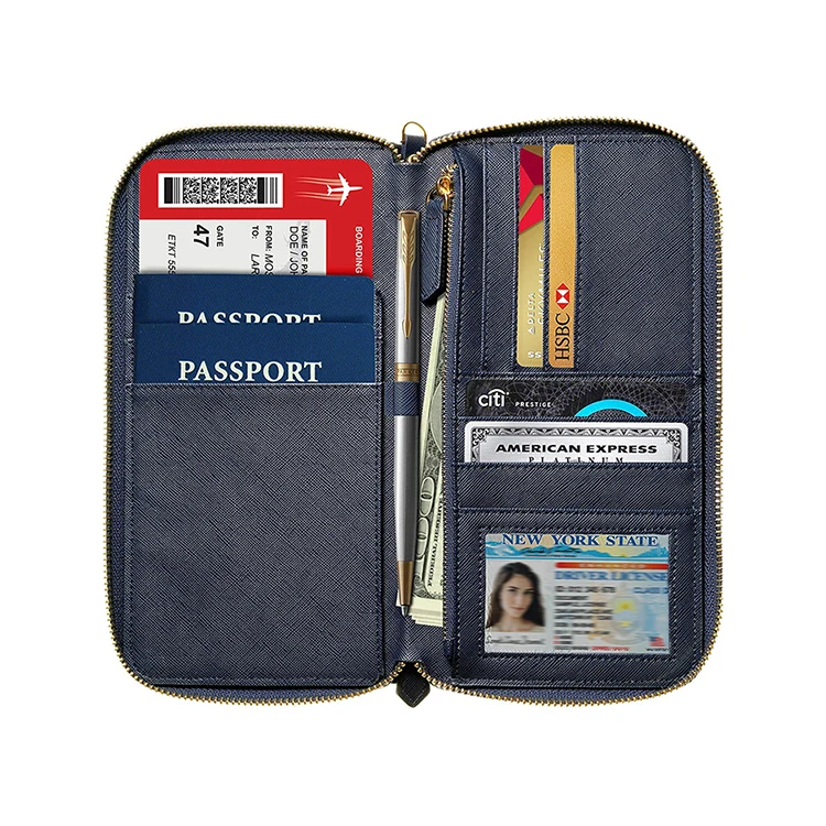 Document Organizer & Rfid Passport Wallet Case,Family Custom Leather