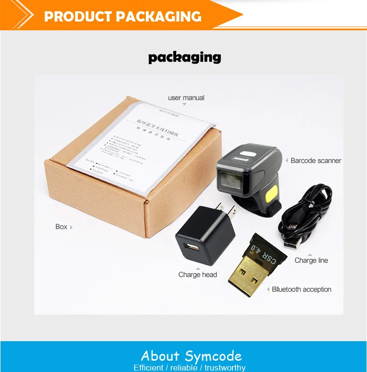 Symcode Mjr30 Bluetooth Android Ios Scanner Portable Ring Type