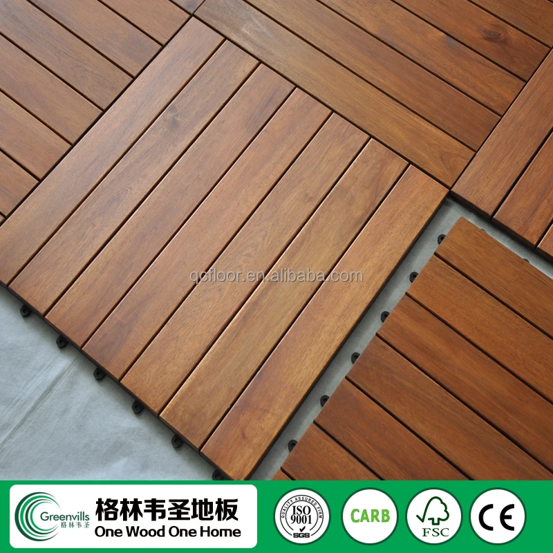 Interlocking Removable Acacia Outdoor Decking Floor Tile Acacia Outdoor Decking Floor Tile