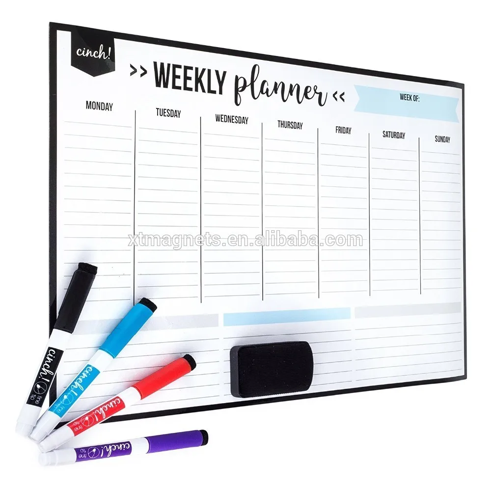 Oem Fridge Magnetic Dry Erase Whiteboard Weekly Planner Calendar