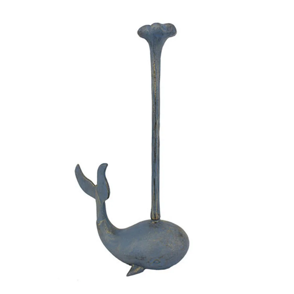 Cast iron whale bathroom and kitchen paper towel holders for home decoration
