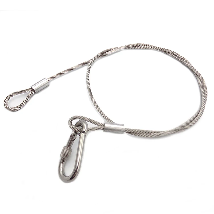 Stainless Steel Cable Lanyard Snap Hook Thimble Ends For Safety - Buy ...