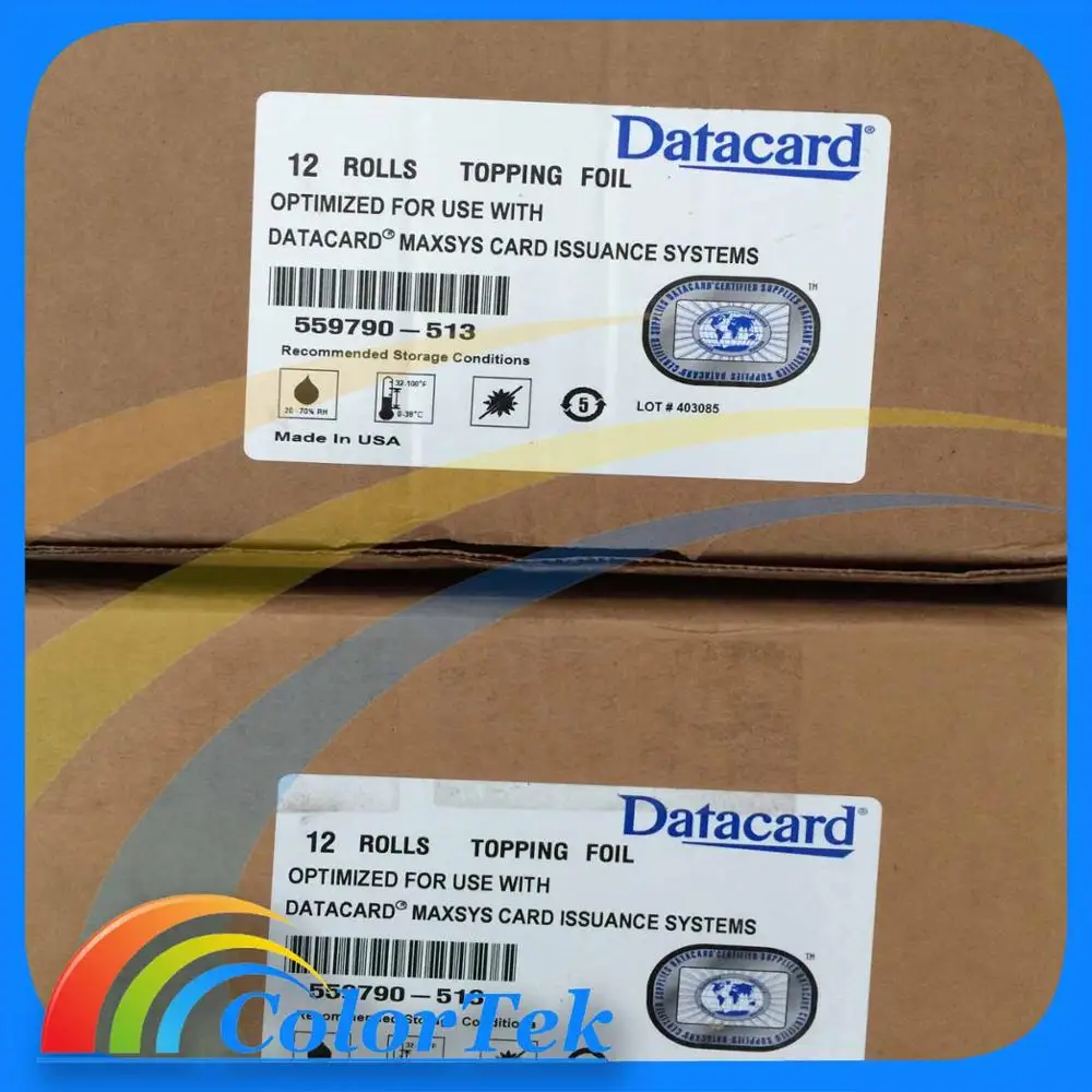 Datacard 559790513 Metallic Silver Topping Foil Ribbon For Mx Series