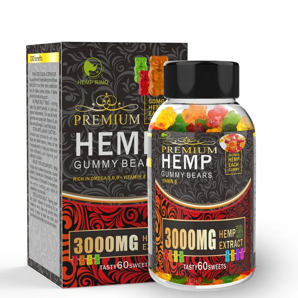 Cbd Hemp Oil Gummy Bears Candy With Essential Omega 3