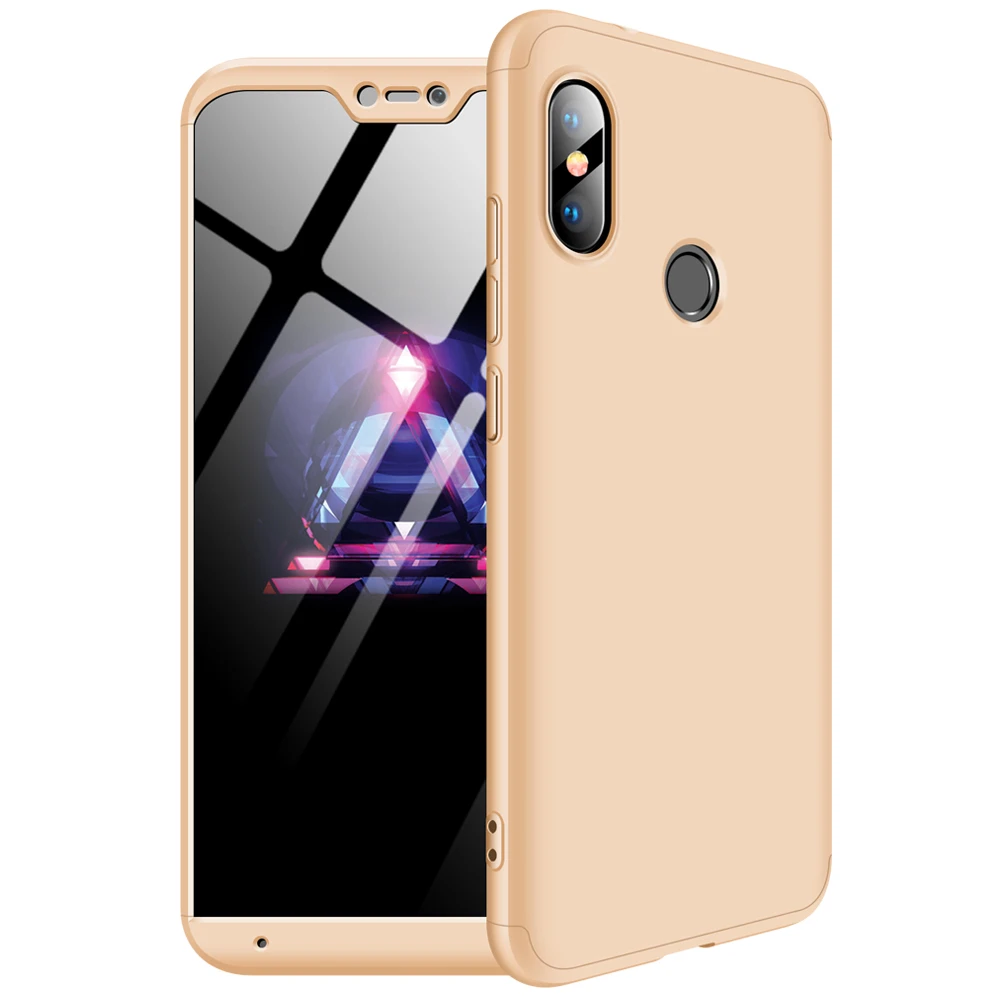 360 cover Removable 3in1 Hard PC Shield Back Cover Case for Xiaomi Redmi 6 Pro