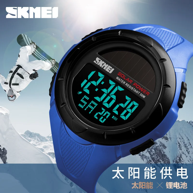 Solar power SKMEI 1405 top brands high quality watches japan movt quartz watch stainless steel case back sport smart watch.jpg