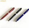 4 in 1 promotional Multi-function metal ball pen custom Logo LED ball point stylus pen with highlighter laser pen promotion