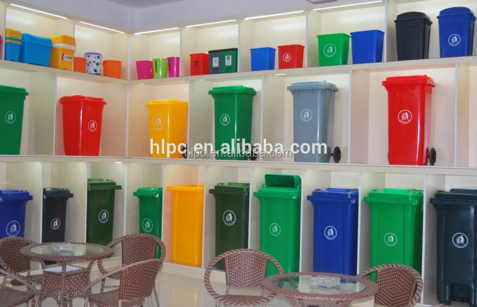 Green Top Household Sorted Rubbish Bin Paddle Bin Plastic Waste Bin