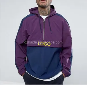 Half zip nylon pullover men jacket custom Half zip nylon pullover men jacket custom