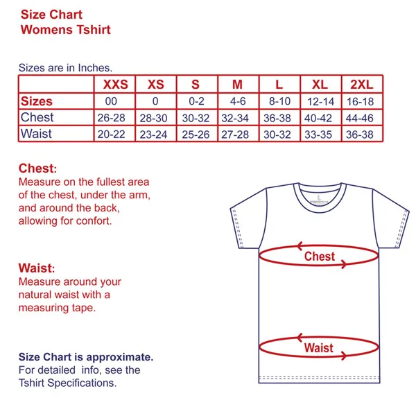 T Shirt Design Size Chart
