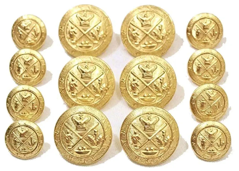 Buy Premium NEW ~GOLD GOLF KINGS CREST~ METAL BLAZER BUTTON SET ~ 14 ...