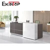 Wholesale glass furniture luxury modern design receptionist front office reception counter desk table for sale