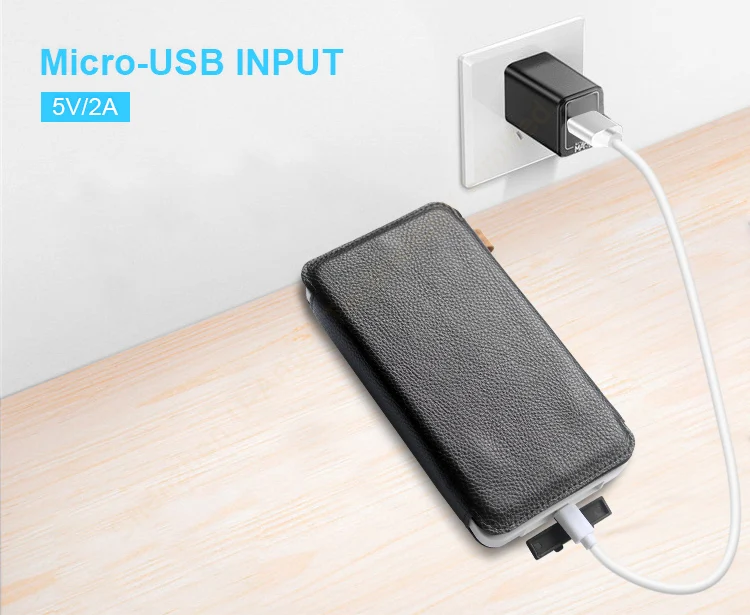 mobile portable charger foldable solar panels power bank 8000mAh with led lights - ANKUX.COM