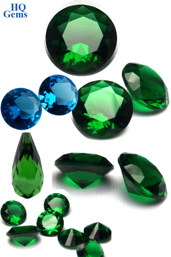 Wholesale Round Cut Green Crystal Faceted Glass Gems, View faceted