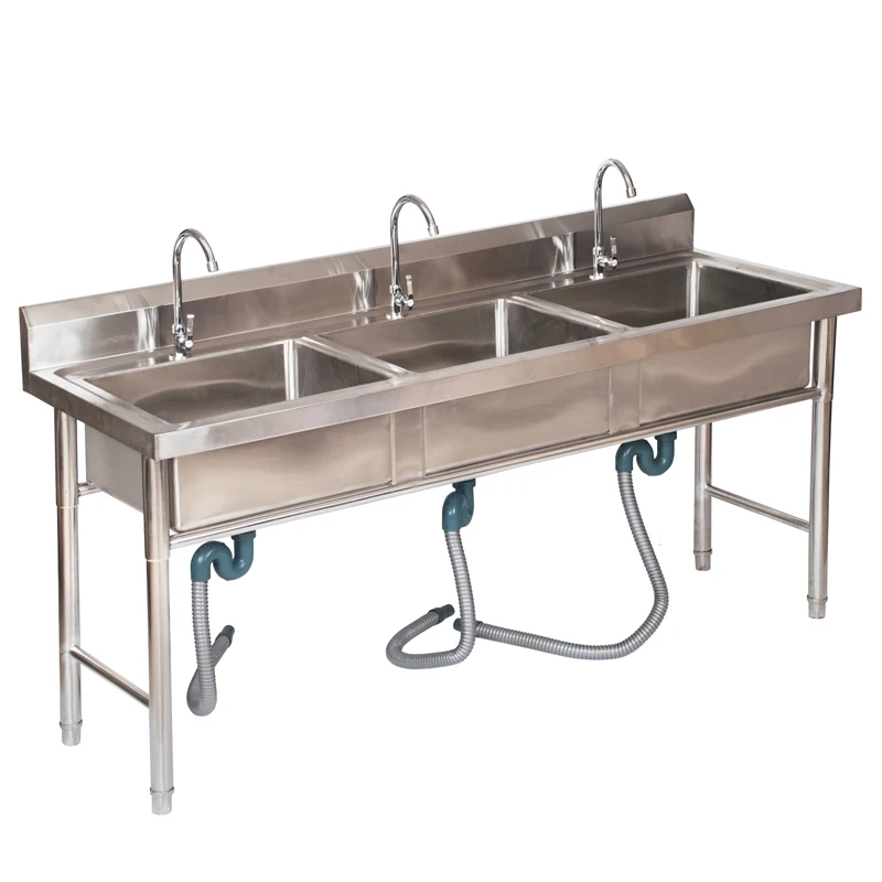 Freestanding 3 Compartment Stainless Steel Commercial Sink Buy 3 Compartment Stainless Steel Sink Commercial Sink Triple Product On Alibaba Com
