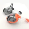 Factory Liquid Silicone+pc Optional Color Go-pro Mount Unfolding Snorkel Equalizer Full Face Underwater Mask Scuba Holidays