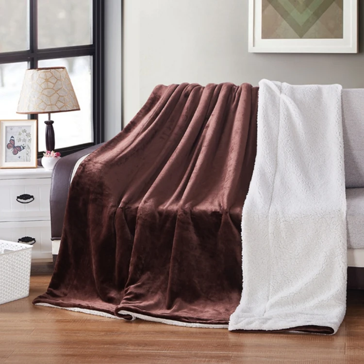 Cheap Adult Fleece Blankets In Bulk Super Soft Velvet And Sherpa Fabric Bonded Polyester Pillow