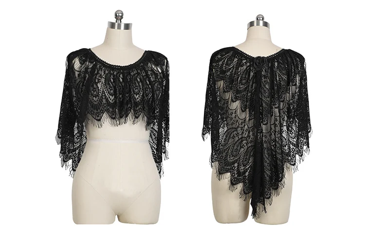 S-151 Gothic Lace Korean Fashion Party Two Wear Cappa Shawl