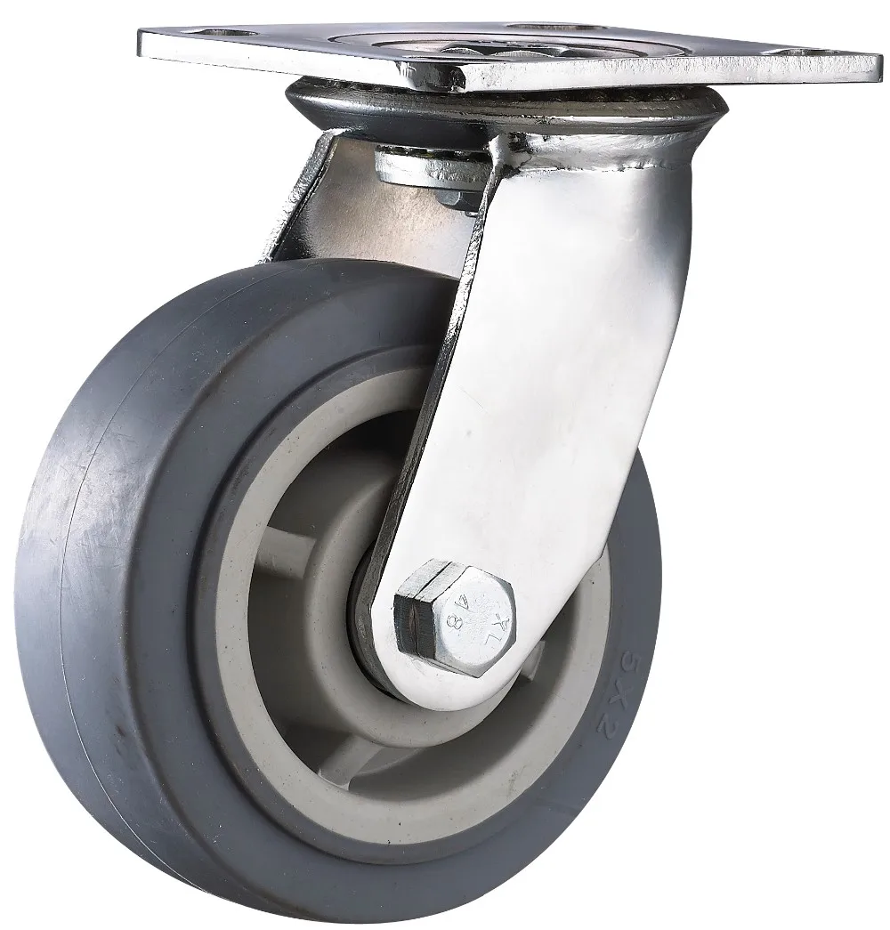 6 inch brass caster rubber wheel for hospital bed
