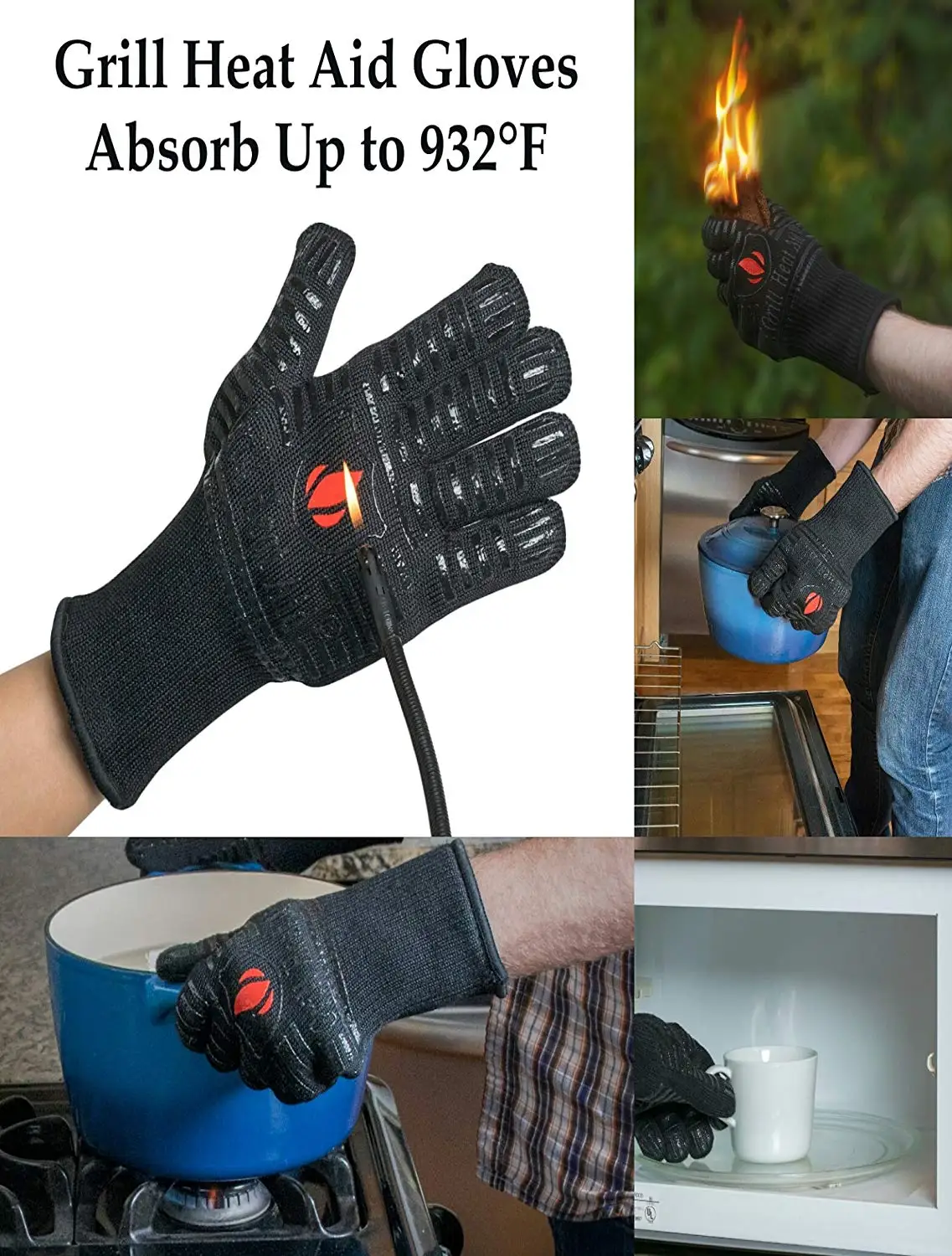 500c Extreme Heat Resistant En407 Certificated Oven Bbq Gloves Buy High Quality 500c Extreme