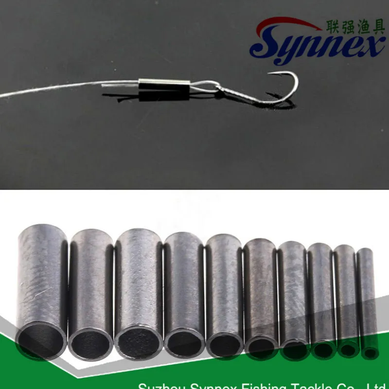 Single Barrel Crimping Sleeves Fishing Wire Leader Crimps 100 Copper