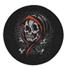 Wholesale skull cloth woven patch black background