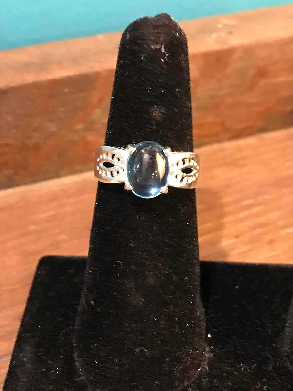 Nathis Cabochon Aqua Chalcedony Ring
