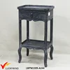 Rustic Wood Side Table with Shelf