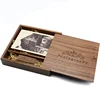 IBEI antique Laser Etched Just Married Design Gift Wooden photo USB Flash Drive Memory Box