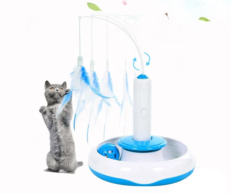 Automatic Rotating Cat Feather Toy Lepet Electronic Cat Feather Toy Interactive 