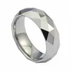 High Polished Men's Multi-faceted Tungsten Carbide Steel Wedding Band Ring Size 3.5 to 16