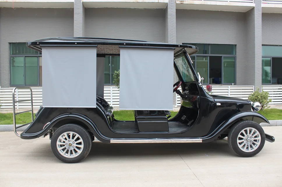 Old fashioned 6 seater electric scooter car automobile