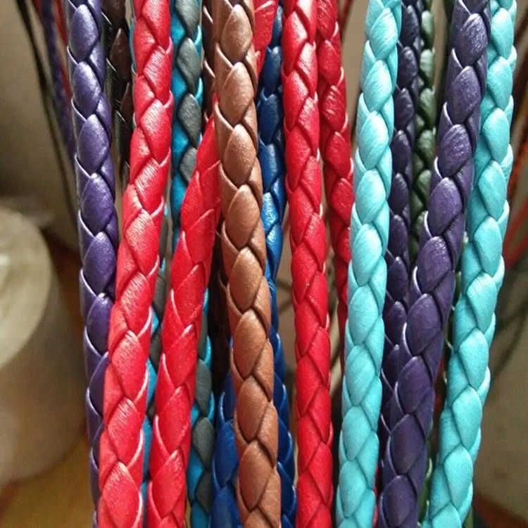 Hot sale genuine leather bolo braided leather cord