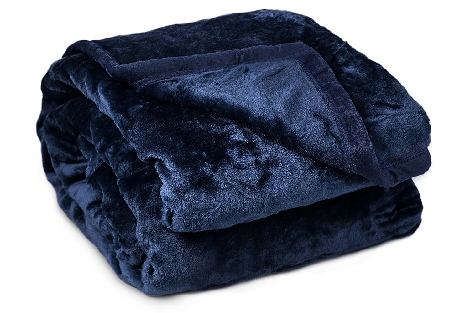 Archangel 2 Ply Queen Solid Mink Blanket - Navy Blue