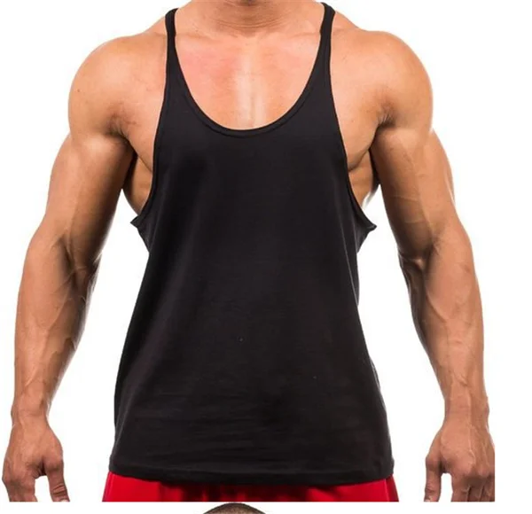 Y Back Mens Tank Top Workout Bodybuilding Gym Stringer 