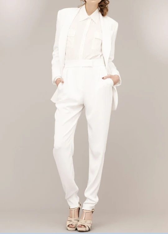 Ladies Stylish Pant Suit Business White Formal Pant Suits - Buy Ladies