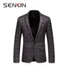 Custom Casual Suit Jacket Plaid Slim Fit Business Blazer Design for Men