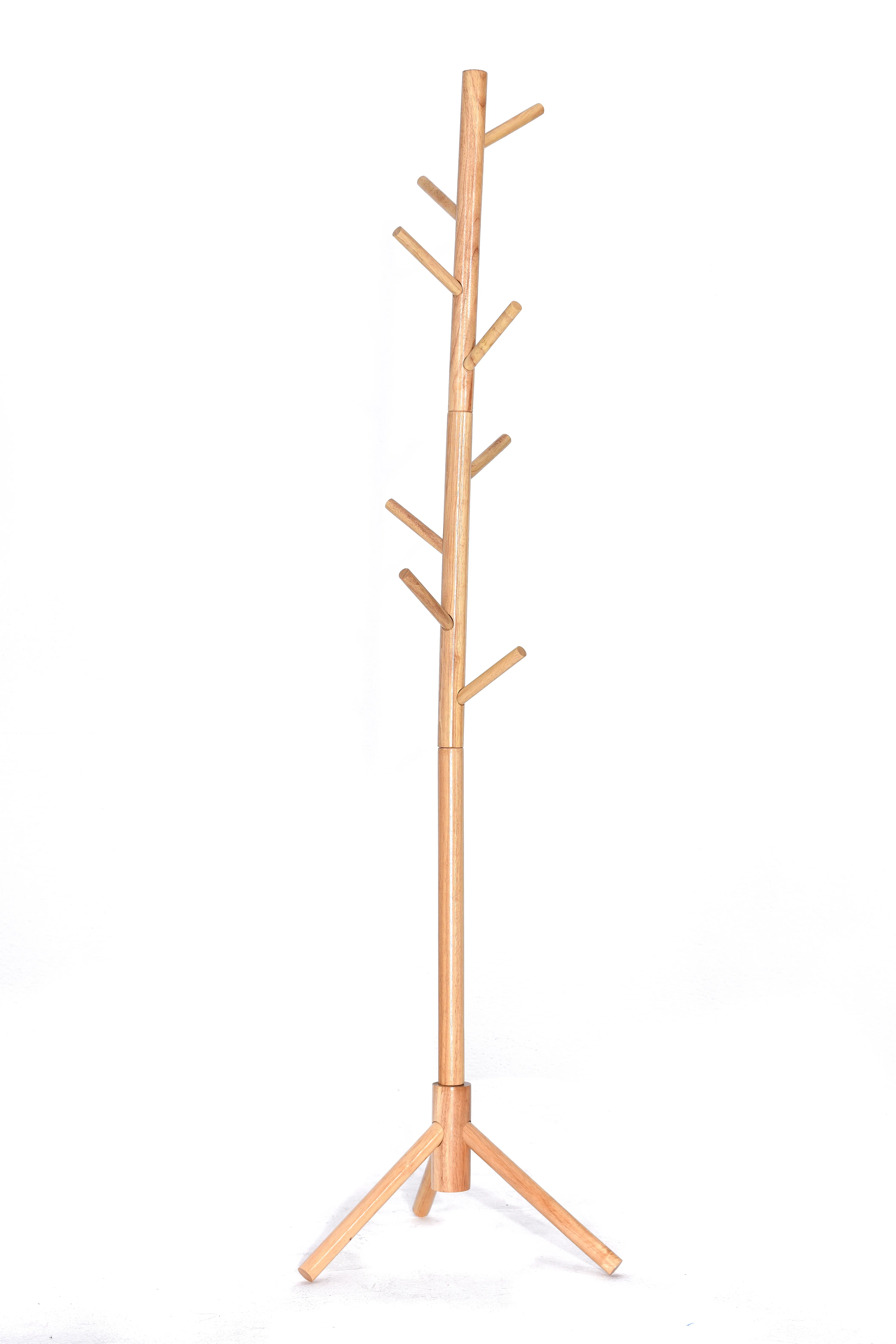 High Grade Free Standing Rustic Wooden Tree Coat Rack Stand For Living ...