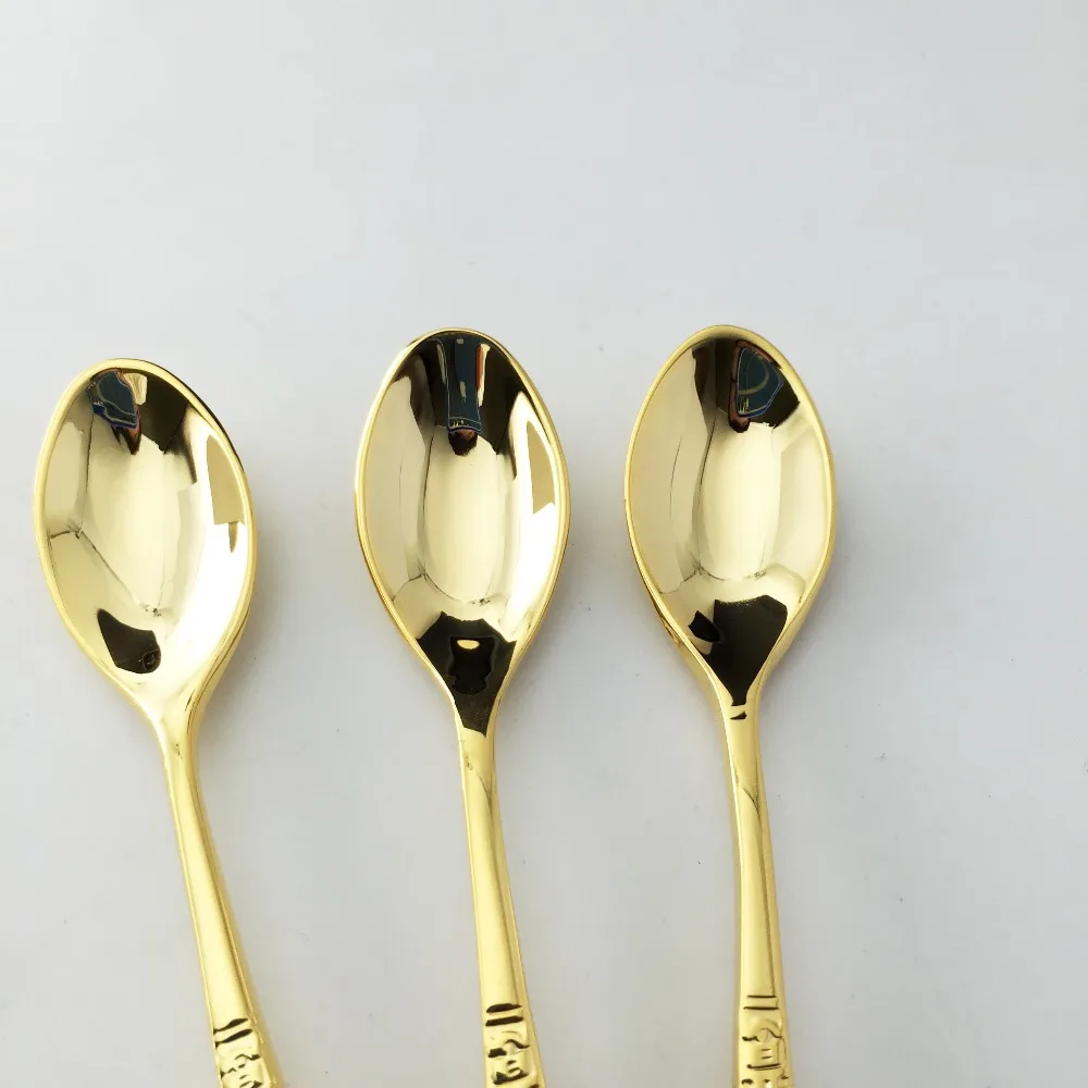 Golden Stainless Steel Cake Fork And Spoon With Polybag Buy Cake Fork